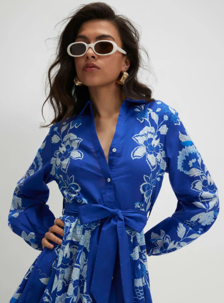 Navy Long Sleeve Shirt Dress by Next UK