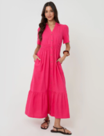 Pink Tiered Maxi Dress by Next UK