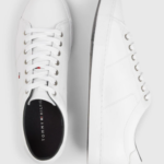 White Leather Trainers by Next UK