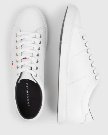 White Leather Trainers by Next UK