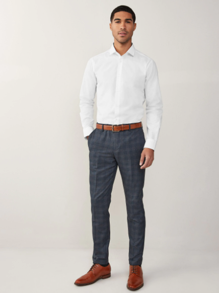 Next White Regular Fit Easy Care Single Cuff Smart Shirt