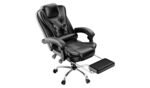 Rattantree Ergonomic PU Leather Executive Office Chair with Footrest in Black available at Order For Me UK