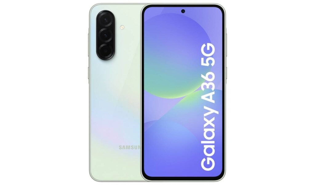 SIM Free Samsung Galaxy A36 5G 256GB AI Mobile Phone in Lime available at Order For Me UK