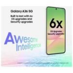 SIM Free Samsung Galaxy A36 5G 256GB AI Mobile Phone in Lime available at Order For Me UK