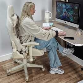 X Rocker Alpha Fabric Office Gaming Chair in Beige available at Order For Me UK