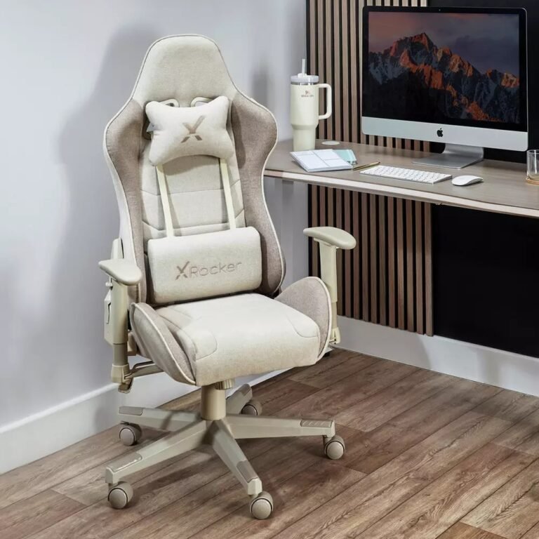 X Rocker Alpha Fabric Office Gaming Chair in Beige available at Order For Me UK