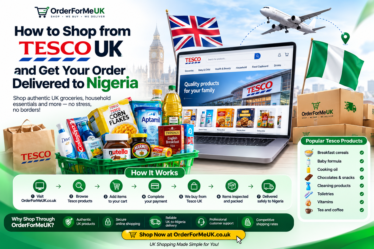 How to Shop from Tesco UK and Get Your Order Delivered to Nigeria